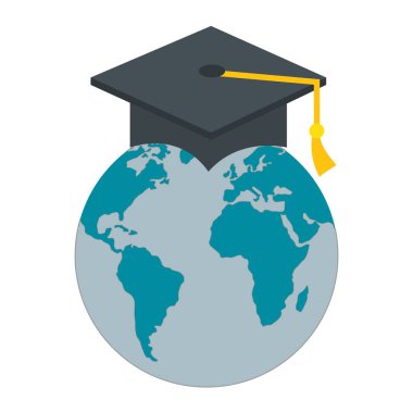 dünya gezegeni ile şapka mezuniyet