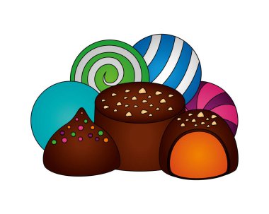 tatlı şekerler izole simgesi