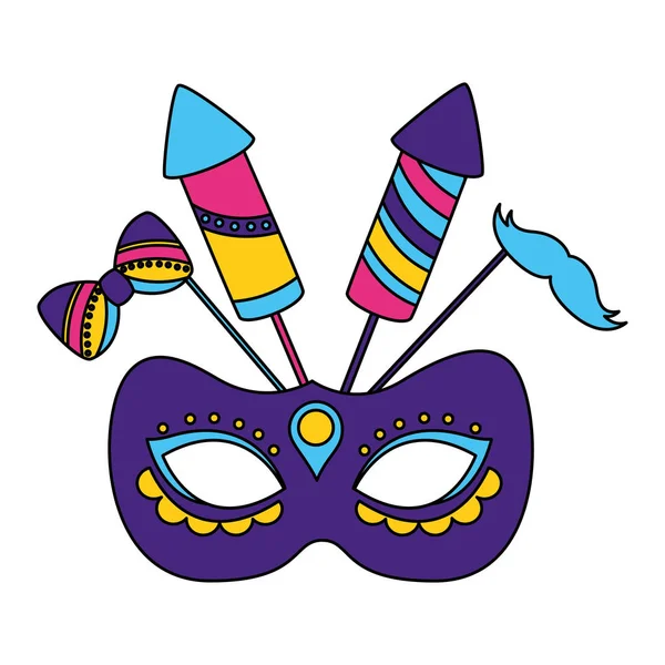 Cohetes máscara de carnaval — Archivo Imágenes Vectoriales
