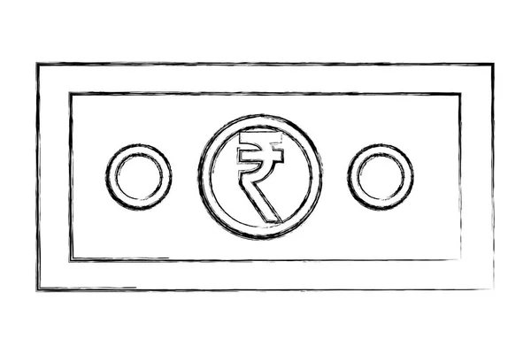 Notas de rupias indianas em numerário —  Vetores de Stock