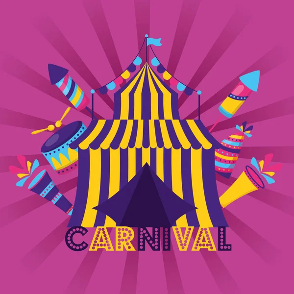 Carnival tent circus — Stock Vector