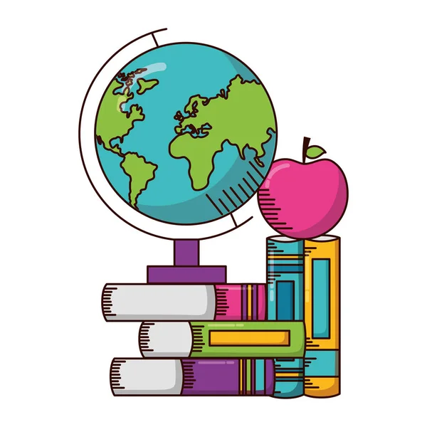 Dünya kitap okul malzemeleri — Stok Vektör