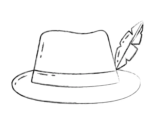 Sombrero clásico con plumas de moda — Vector de stock