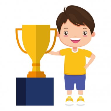 kupa ile mutlu çocuk