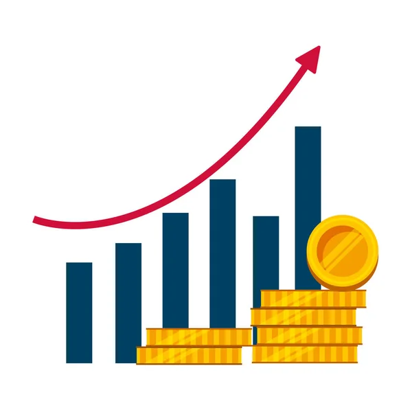 Gráfico das estatísticas financeiras —  Vetores de Stock