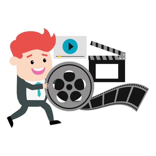 Mensen filmproductie — Stockvector