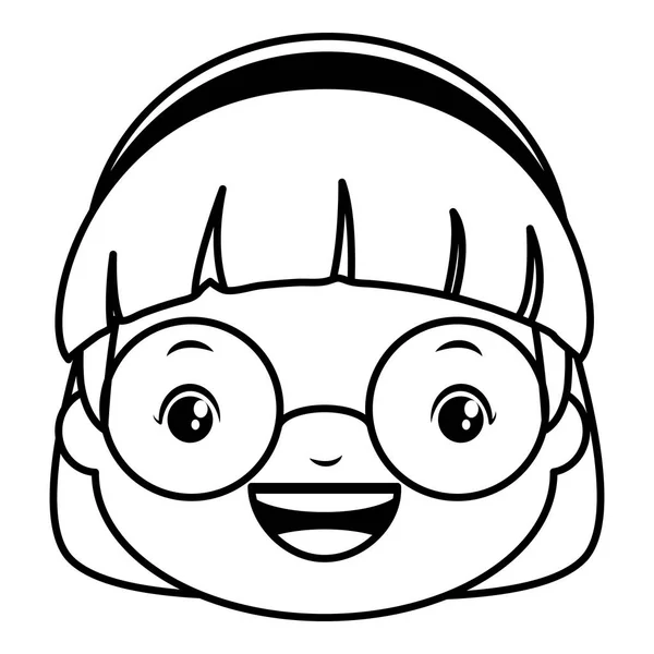 Cara de chica feliz — Vector de stock