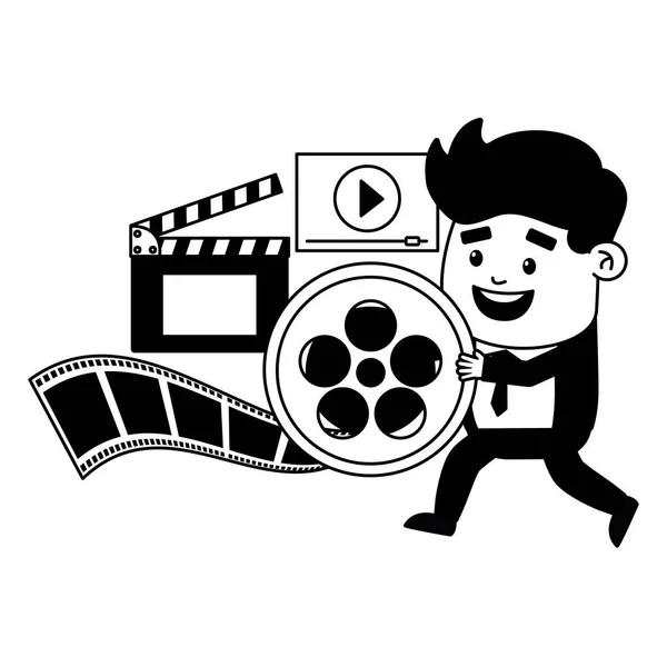 Insanlar film üretimi — Stok Vektör