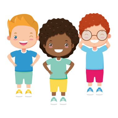 kız ve erkek mutlu karikatür