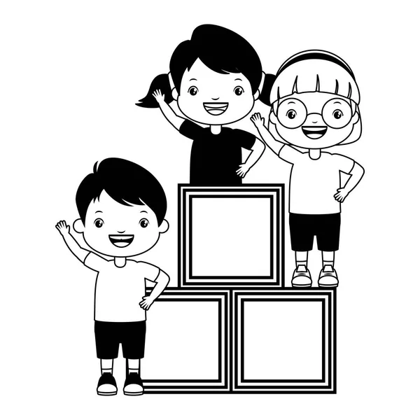 Kinderen kubussen zone — Stockvector