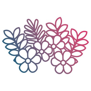 çiçek ve yapraklar dekoratif simgesi