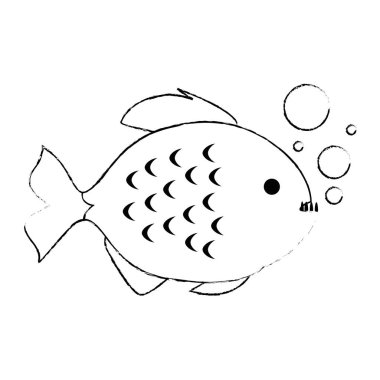 hava kabarcıkları ile sevimli süs balığı