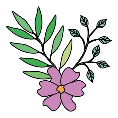 çiçek ve yapraklar dekoratif simge