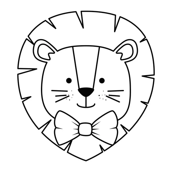 Söt lejonhuvud tecken ikon — Stock vektor