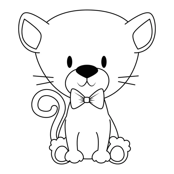 Mignon et adorable personnage de chaton — Image vectorielle