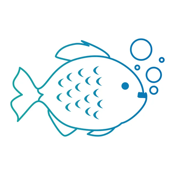 Lindo peces ornamentales con burbujas de aire — Vector de stock
