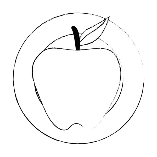 Skålen med äpple färsk frukt friska — Stock vektor