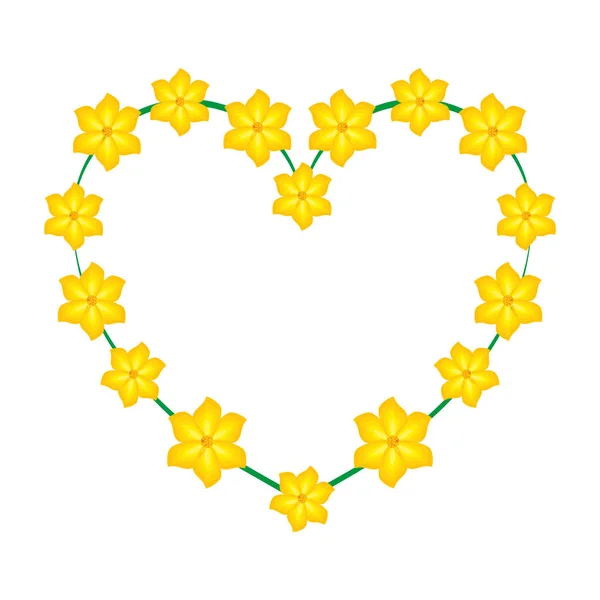 Belles fleurs en forme de coeur — Image vectorielle