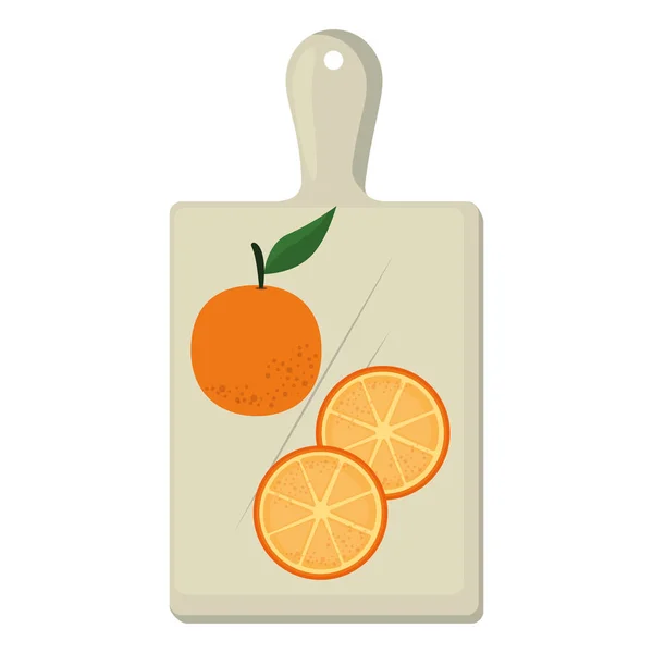 Čerstvé pomeranče ovoce v kuchyňské desce — Stockový vektor