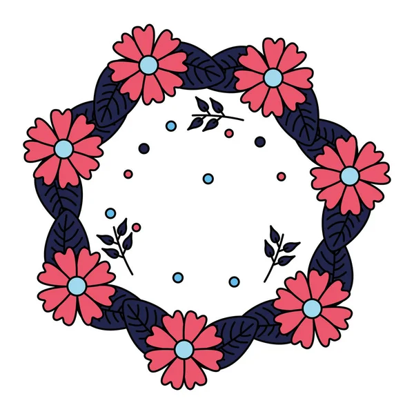 Bloemen krans decoratie — Stockvector