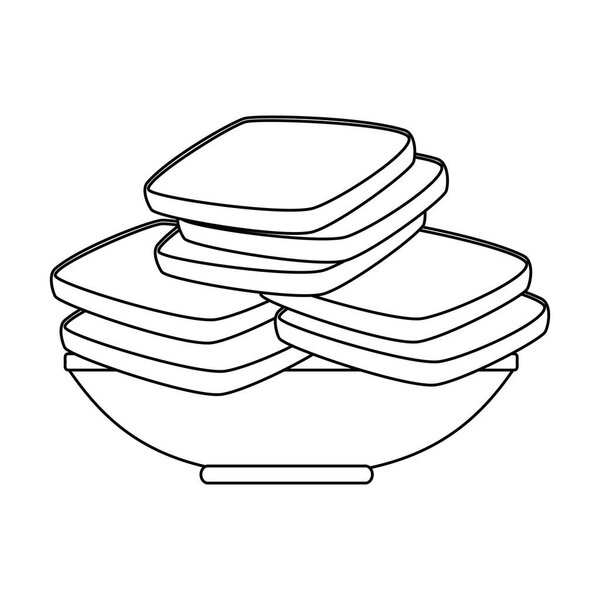 вкусный хлеб, нарезанный в блюде
