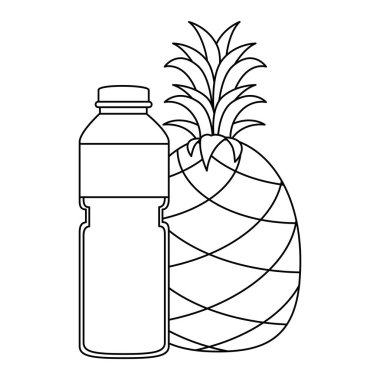 ananas ile meyve şişesi