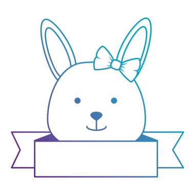 sevimli kadın tavşan kafa karakter simgesi