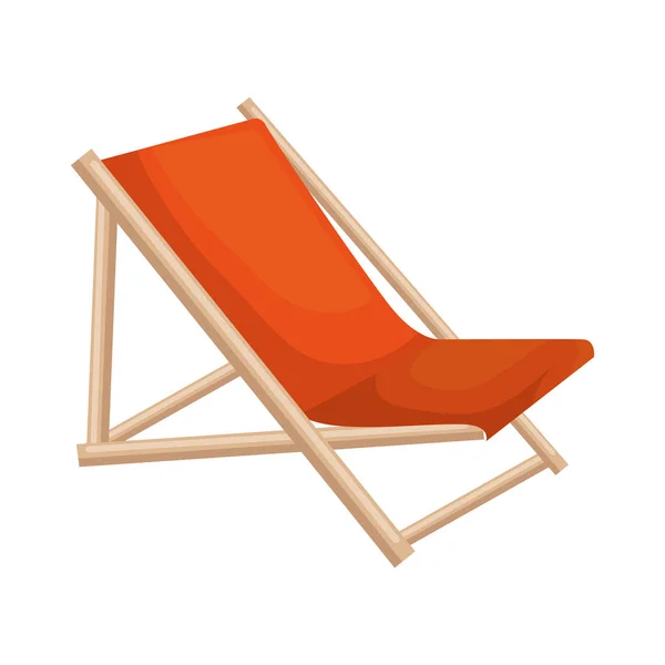 Silla de playa de madera icono — Vector de stock