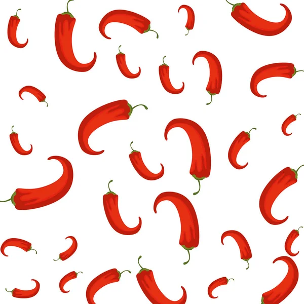 Chili peper groenten patroon — Stockvector