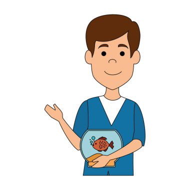 akvaryum avatar karakteri balık ile veteriner doktor