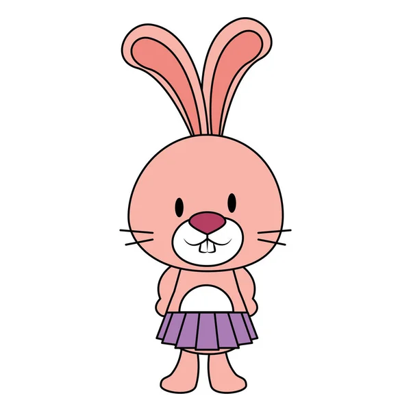 Lindo y adorable conejo personaje femenino — Vector de stock