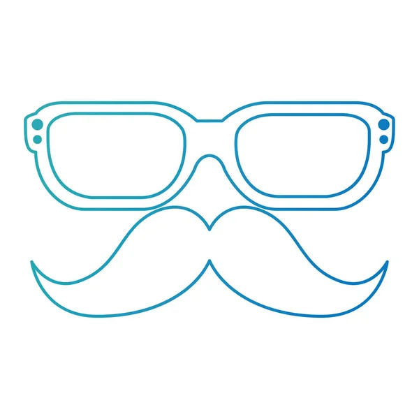 Bigote y gafas estilo hipster — Vector de stock