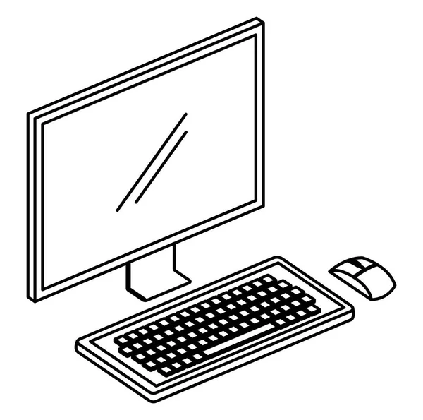 Ícone isométrico do computador desktop —  Vetores de Stock