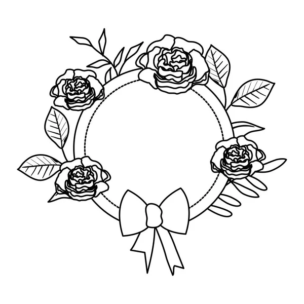 Ícone de decoração de rosas circulares —  Vetores de Stock