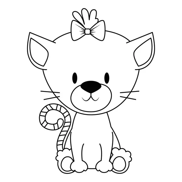 可爱和可爱的小猫女性字符 — 图库矢量图片