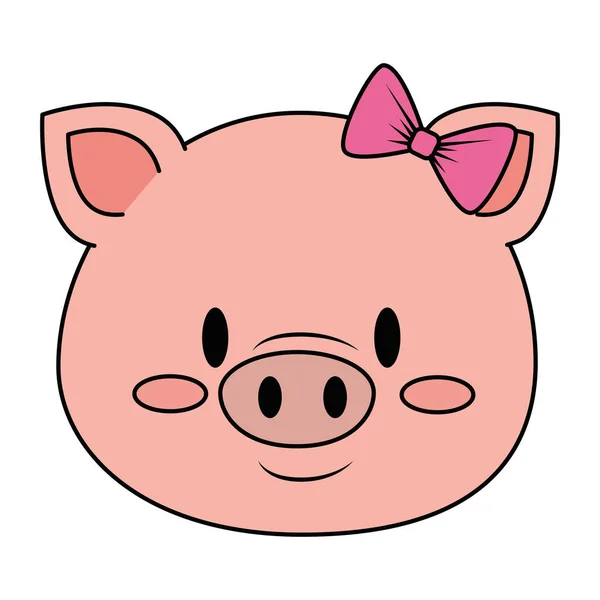 Słodkie i urocze kobiece Piggy charakter — Wektor stockowy