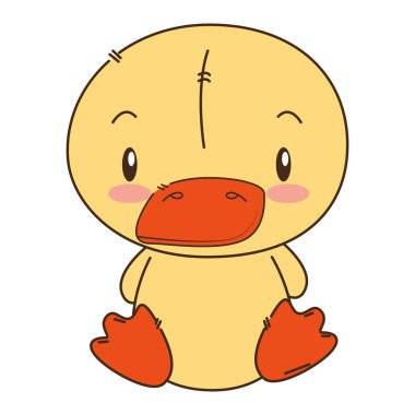 sevimli ve sevimli ördek karakteri