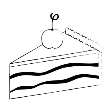 kiraz ile tatlı ve lezzetli kek porsiyon