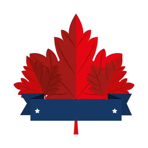 Maple leaf emblem icon — Stock Vector