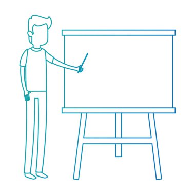 karton karakter ile adam öğretim