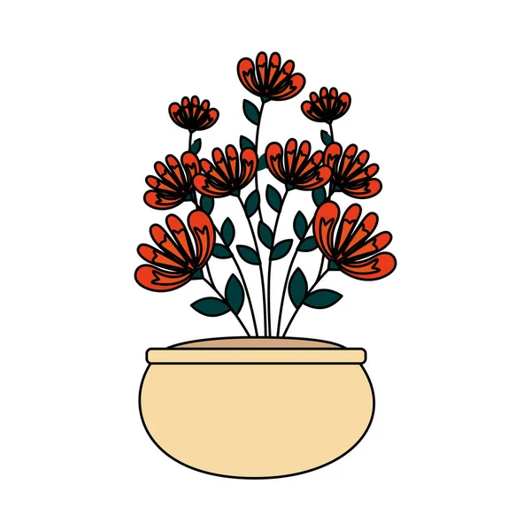 Blumenschmuck im Keramiktopf — Stockvektor
