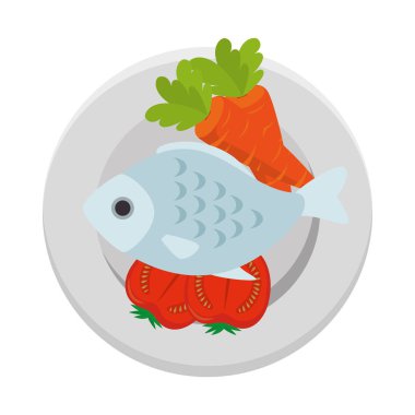 havuç ve domates ile lezzetli balık eti