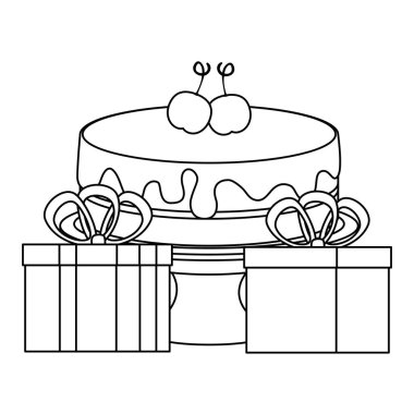 hediyeler ile tatlı ve lezzetli pasta sunar