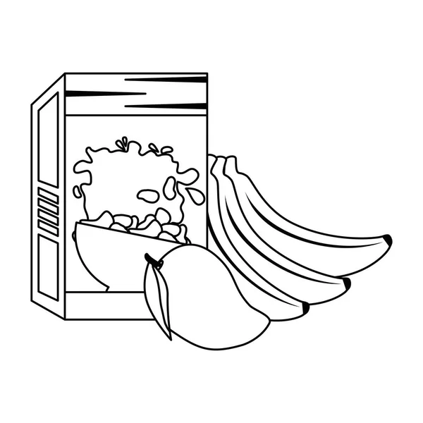 Boîte de céréales aux fruits — Image vectorielle