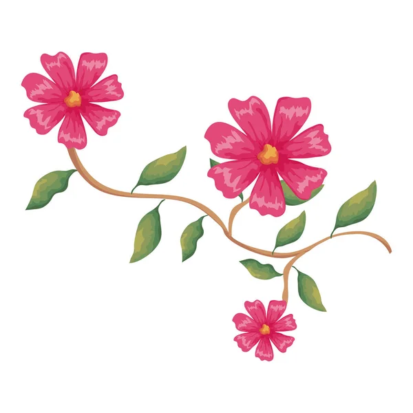 Ikona dekoracyjna kwiatów i liści — Wektor stockowy