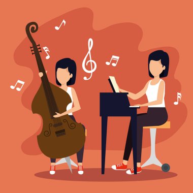 Kadınlar caz festivalinde enstrüman çalıyor