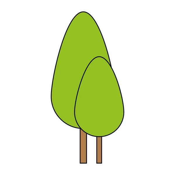 Árboles plantas bosque icono — Vector de stock