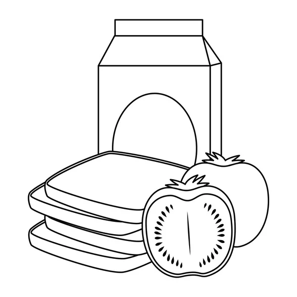 Boîte à lait avec tomate — Image vectorielle