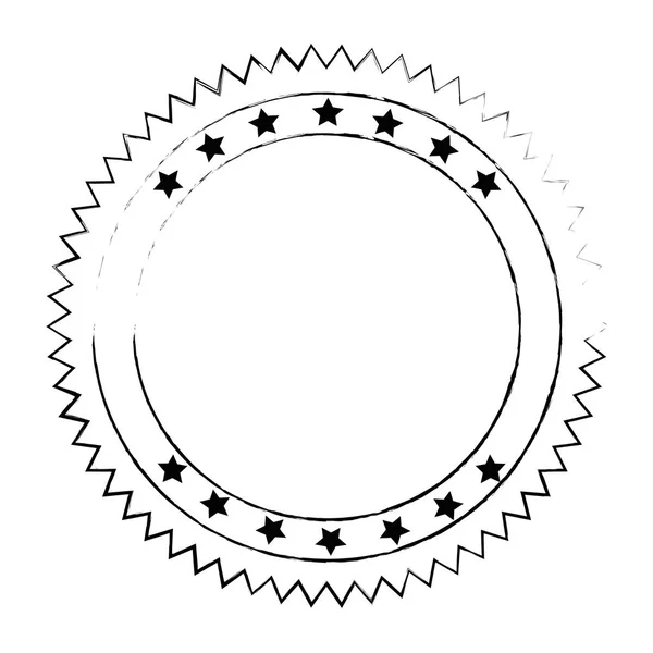 Círculo de encaje con el icono del emblema de estrellas — Archivo Imágenes Vectoriales