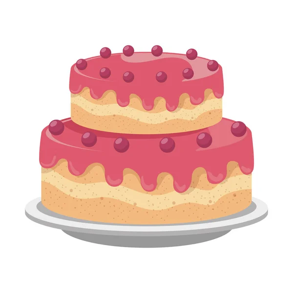 Zoete en heerlijke taart — Stockvector